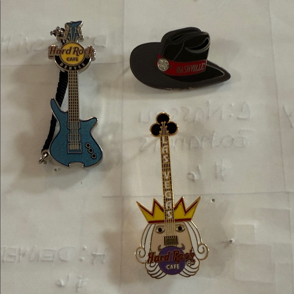 Hard Rock Cafe Nashville and Las Vegas Pin Set